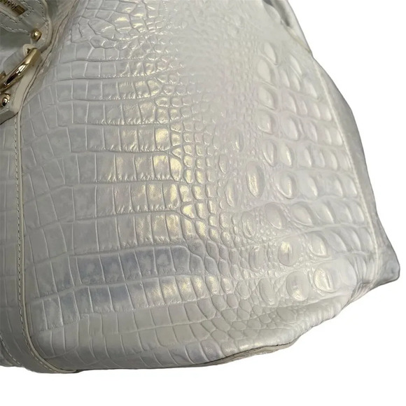 Brahmin Duxbury Weekender Duffel Bag Shell White Melbourne Travel Tote - Picture 5 of 15